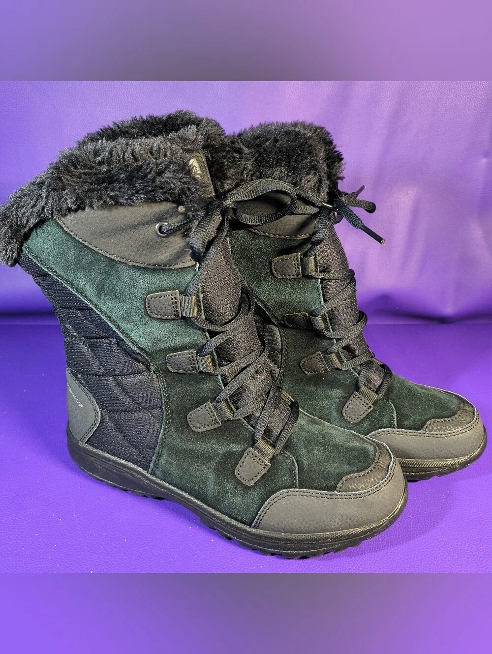Columbia Ice Maiden II Women's Waterproof Snow Boot, Black, Size 7.5 Wide NEW